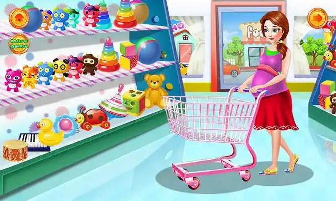 Play Pregnant Mom Food Shopping
