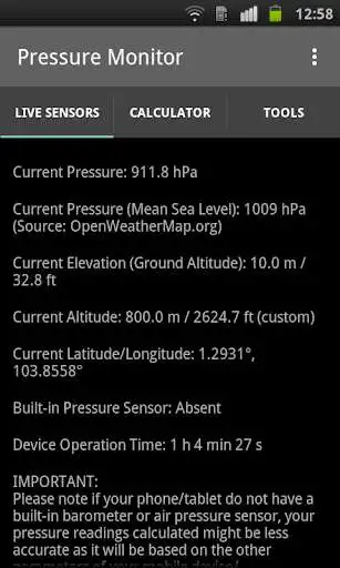 Play APK Pressure Monitor - Sensors  and enjoy Pressure Monitor - Sensors with UptoPlay com.novelmatrix.pressuremonitor