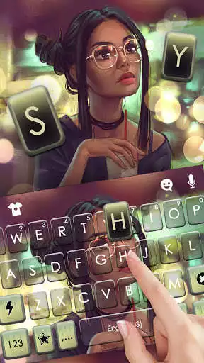 Play Pretty Glasses Girl Keyboard Background as an online game Pretty Glasses Girl Keyboard Background with UptoPlay