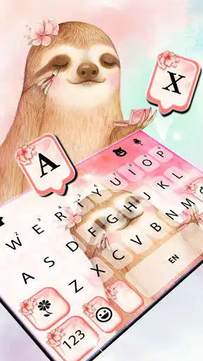 Play Pretty Sloth Keyboard Background as an online game Pretty Sloth Keyboard Background with UptoPlay