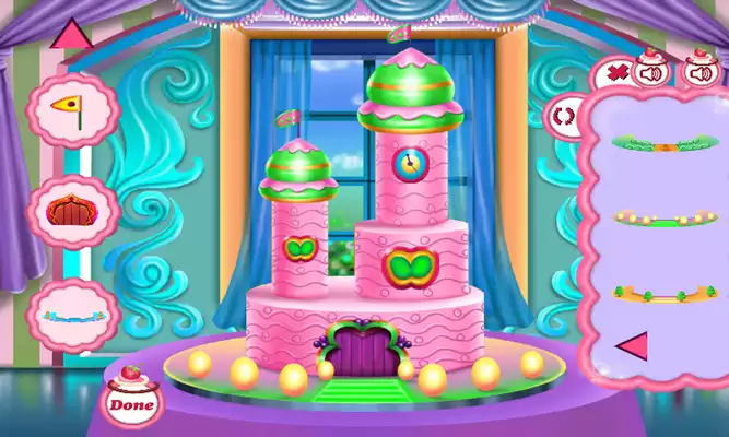 Play princess castle cake cooking game