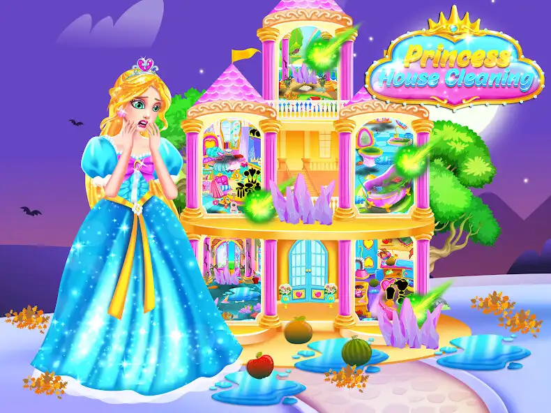 Play Princess Castle House Cleanup as an online game Princess Castle House Cleanup with UptoPlay
