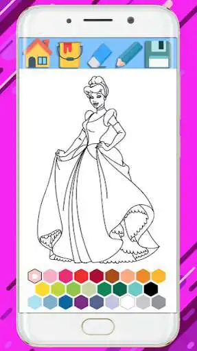 Play Princess Coloring Book 2019 as an online game Princess Coloring Book 2019 with UptoPlay