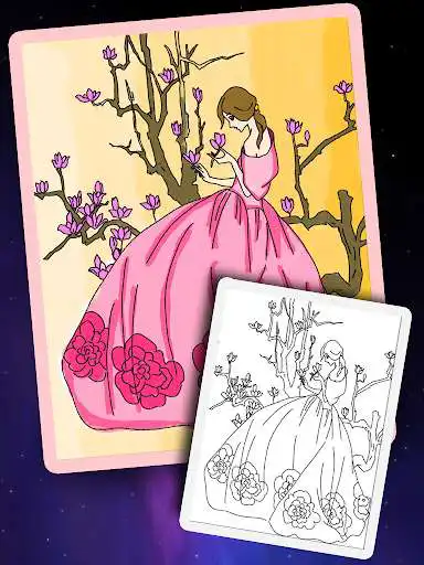 Play Princess Coloring Book & Drawing Pad as an online game Princess Coloring Book & Drawing Pad with UptoPlay