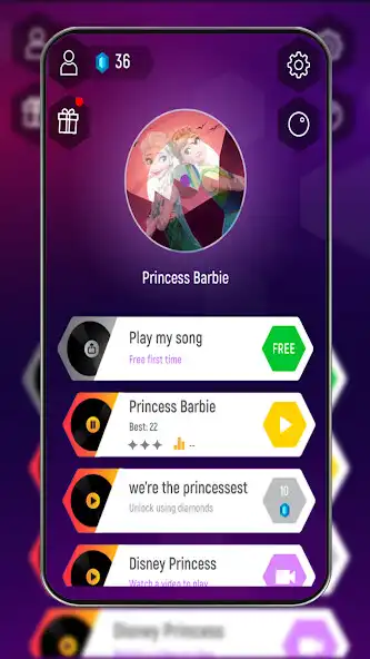 Play Princess EDM Hop Tiles as an online game Princess EDM Hop Tiles with UptoPlay
