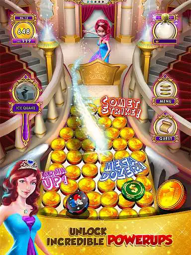 Play Princess Gold Coin Dozer Party as an online game Princess Gold Coin Dozer Party with UptoPlay