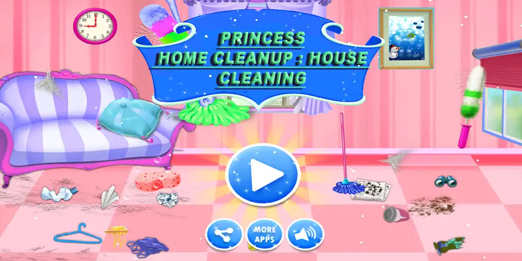 Play Princess Home Cleanup : House  as an online game Princess Home Cleanup : House  with UptoPlay