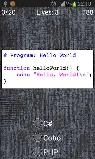 Play Programming Languages Quiz as an online game Programming Languages Quiz with UptoPlay