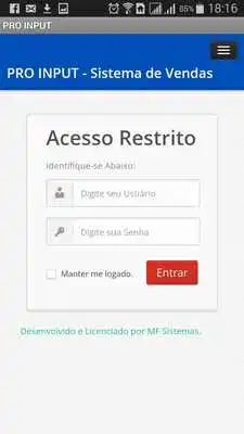 Play PRO INPUT - SISTEMA DE VENDAS