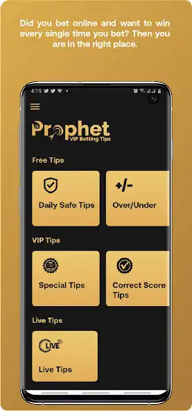 Play Prophet Betting Tips VIP App  and enjoy Prophet Betting Tips VIP App with UptoPlay