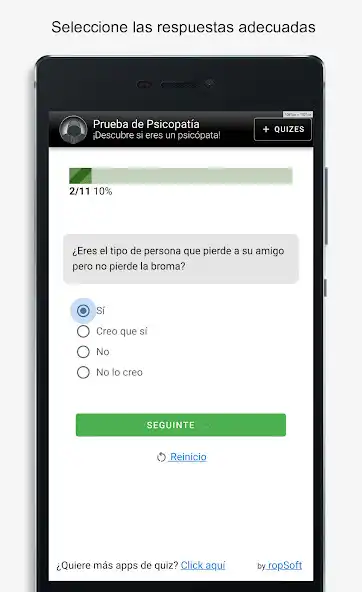 Play Prueba de Psicopatía - ¿Soy un as an online game Prueba de Psicopatía - ¿Soy un with UptoPlay