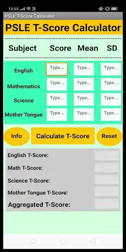 Play PSLE T-Score Calculator  and enjoy PSLE T-Score Calculator with UptoPlay