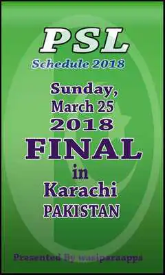 Play PSL Schedule 2018 : Players Name Free