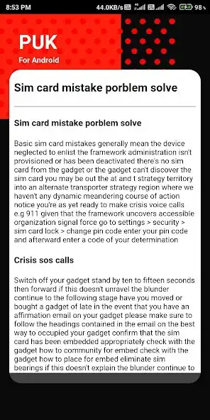 Play Puk Code Unlock app guide as an online game Puk Code Unlock app guide with UptoPlay