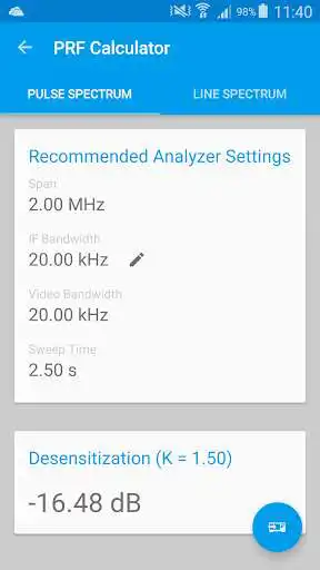 Play Pulsed RF Calculator as an online game online Pulsed RF Calculator with UptoPlay com.rohdeschwarz.pulsedrfcalculator Play Pulsed RF Calculator as an online game Pulsed RF Calculator with UptoPlay