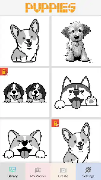 Play Puppies Pixel Art as an online game Puppies Pixel Art with UptoPlay
