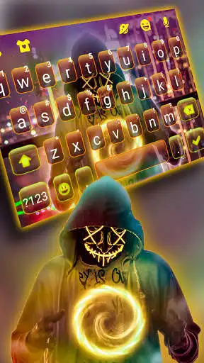 Play Purge Neon Mask Keyboard Theme  and enjoy Purge Neon Mask Keyboard Theme with UptoPlay