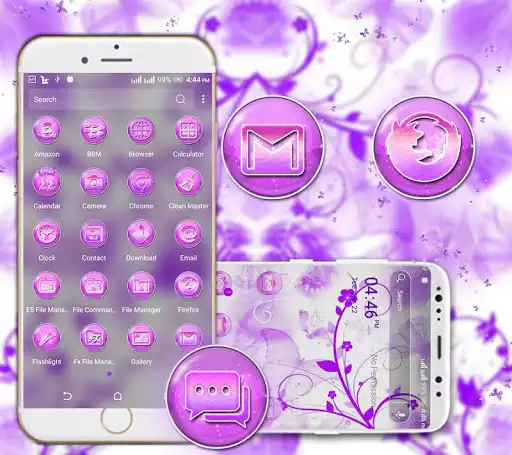 Play Purple Butterfly Launcher Theme as an online game Purple Butterfly Launcher Theme with UptoPlay