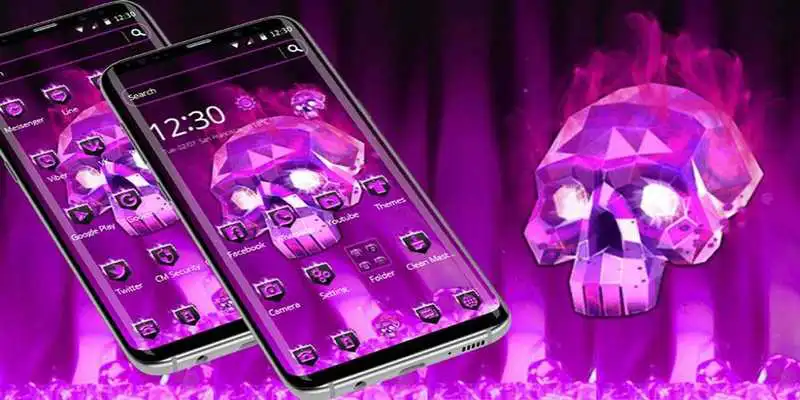 Play Purple Fiery Skull Theme
