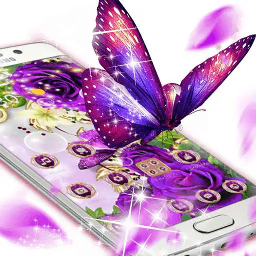 Free play online Purple Flowers Butterfly Diamond Theme  APK