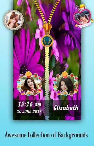 Play Purple Flower Zipper Lock Screen  and enjoy Purple Flower Zipper Lock Screen with UptoPlay