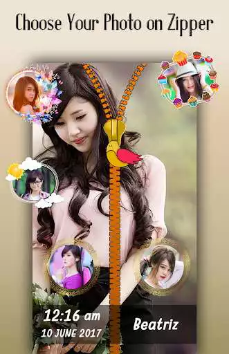 Play Purple Flower Zipper Lock Screen as an online game Purple Flower Zipper Lock Screen with UptoPlay