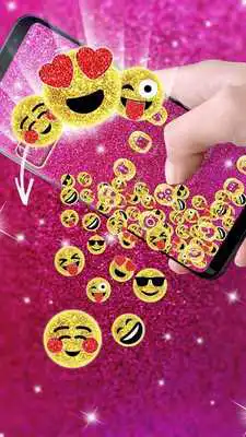 Play Purple Glitter Emoji Gravity Theme