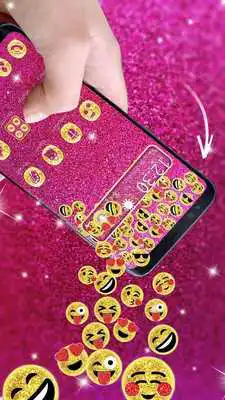 Play Purple Glitter Emoji Gravity Theme