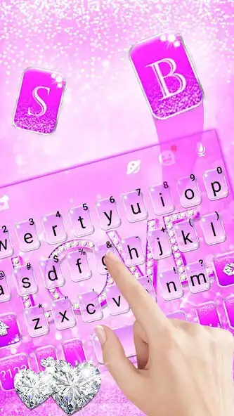 Play Purple Glitter Love Keyboard Theme as an online game Purple Glitter Love Keyboard Theme with UptoPlay
