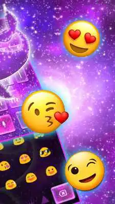 Play Purple Glitter starry Whale Keyboard Theme
