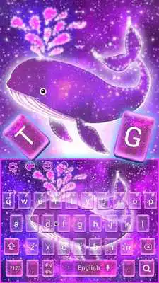 Play Purple Glitter starry Whale Keyboard Theme