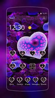 Play purple heart cute neon