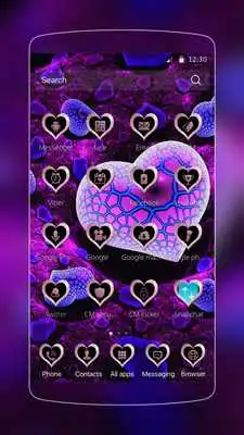 Play purple heart cute neon
