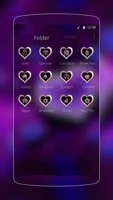 Play purple heart cute neon