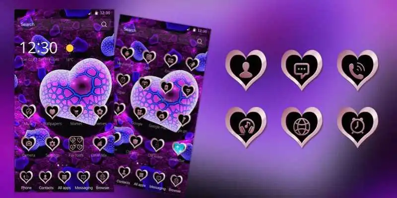 Play purple heart cute neon