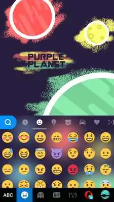 Play Purple Planet Emoji Kika Theme