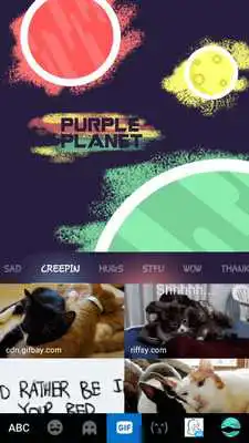 Play Purple Planet Emoji Kika Theme