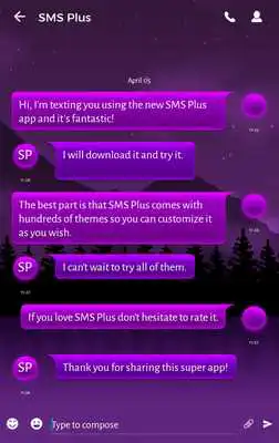 Play Purple SMS Theme