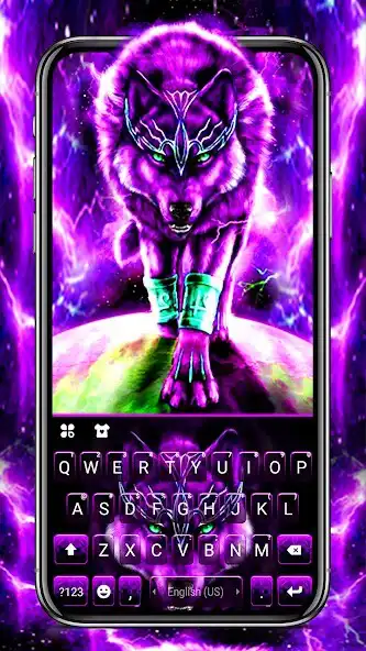 Play Purple Thunder Wolf Keyboard Background  and enjoy Purple Thunder Wolf Keyboard Background with UptoPlay