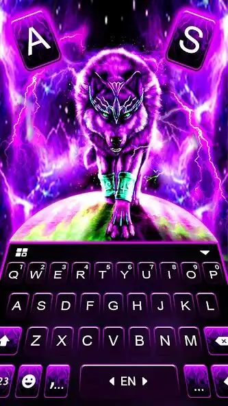 Play Purple Thunder Wolf Keyboard Background as an online game Purple Thunder Wolf Keyboard Background with UptoPlay