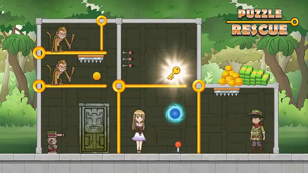 Play Puzzle Rescue: Pull the pin  and enjoy Puzzle Rescue: Pull the pin with UptoPlay