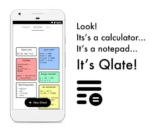 Play Qlate - Calculator + Notepad as an online game Qlate - Calculator + Notepad with UptoPlay