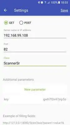 Play QR  Barcode Scanner, POST  GET request to server