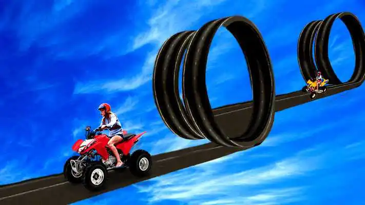 Play Quad Bike Superhero: Impossible Sky Tracks Rider