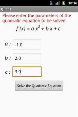 Play Quadratic Equation Solve/Graph