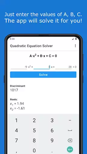 Play APK Quadratic Equation Solver  and enjoy Quadratic Equation Solver with UptoPlay appinventor.ai_vijay1390.Equation_Solver