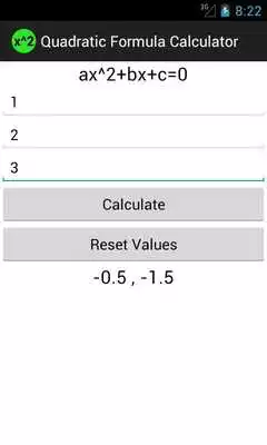 Play Quadratic Formula Calculator
