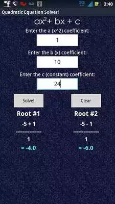 Play Quadratic Solver Exact Answer