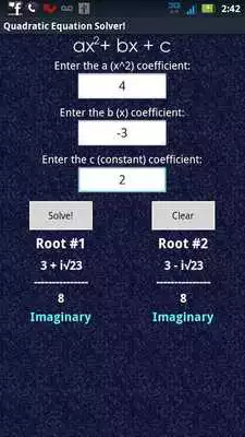 Play Quadratic Solver Exact Answer