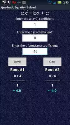 Play Quadratic Solver Exact Answer